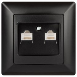 Intro 4-304-05 Розетка информационная 2xRJ45, СУ, Solo, антрацит Б0043393 - фото 76571