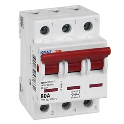 КЭАЗ OptiDin ВМ63PL Выключатель нагрузки 3P 80А 400В (BM63PL-380-УХЛ3) 328171 - фото 85290