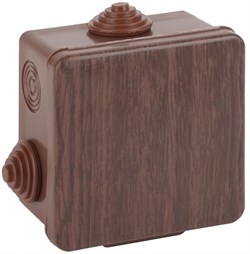 ЭРА KOR-100-100-50-8g-O Коробка распаячная открытой установки КОР (дуб) 100х100х50мм с гермовводами 8 вх. IP Б0043224 - фото 86598