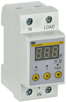 IEK Реле напряжения РН-д однофазное 36мм 63А IVR21-1-63 - фото 87340