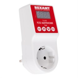 Реле напряжения «вилка-розетка» c дисплеем 16А Rexant 10-6040 - фото 87383