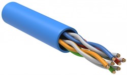 IEK ITK Витая пара U/UTP категории 5E 4х2х24AWG PVC синий (305м) LC1-C5E04-113 - фото 89246