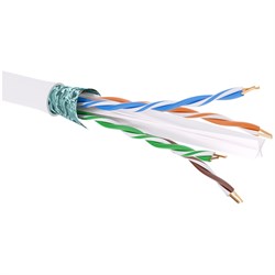 DKC Кабель витая пара кат. 6 экранированный F/UTP, 4 пары, нг(А)-HF, цвет внешней оболочки белый, катушка 305 м RN6FUK01WH - фото 89330