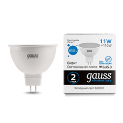 Gauss Лампа Elementary MR16 11W 850lm 6500K GU5.3 LED 13531 - фото 89418