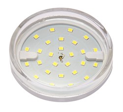 Jazzway Лампа светодиодная (LED) «таблетка» d75мм GX53 100° 6Вт 220-230В прозрачная тепло-белая желтая 3000К .2851970 - фото 89476