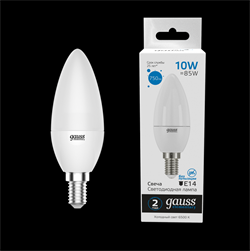 Gauss Лампа Elementary Свеча 10W 750lm 6500K Е14 LED 33130 - фото 89589