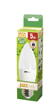 Jazzway Лампа светодиодная (LED) "свеча" 5W E27 3000K мат 400Lm .2855312A - фото 89880