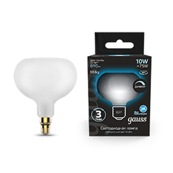 Gauss Лампа Filament А190 10W 890lm 4100К Е27 milky диммируемая LED 1017802210-D - фото 89981