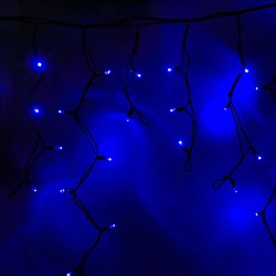 NEON-NIGHT Гирлянда Айсикл (бахрома) светодиодный, 5,6 х 0,9 м, черный провод "КАУЧУК", 230 В, диоды синие, 240 LED 255-243 - фото 90446