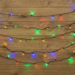 NEON-NIGHT Гирлянда "Твинкл Лайт" 10 м, темно-зеленый ПВХ, 80 LED, цвет мультиколор 303-049 - фото 90462