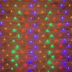 NEON-NIGHT Гирлянда "Сеть" 1х1,5м, прозрачный ПВХ, 96 LED Мультиколор 215-119-6 - фото 90469