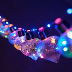ЭРА ЕGNIG - 80M Гирлянда Лампочки мультиколор 80 micro LED, 1,8 м, 10 колб 7*7 см, 3*АА, IP20 Б0051879 - фото 90520