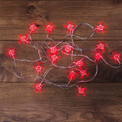 NEON-NIGHT Гирлянда светодиодная "Звездочки" 20 LED КРАСНЫЕ 2,8 метра 303-034 - фото 90644