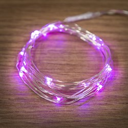 NEON-NIGHT Гирлянда "Роса", 2 м, 20 диодов, цвет розовый, тонкий батарейный блок 303-007 - фото 90861