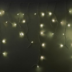 NEON-NIGHT Гирлянда Айсикл (бахрома) светодиодный, 5,6 х 0,9 м, с эффектом мерцания, БЕЛЫЙ провод "КАУЧУК", 230 В, диоды ТЕПЛЫЙ БЕЛЫЙ, 240 LED 255-266 - фото 90938
