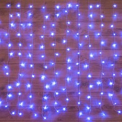 NEON-NIGHT Гирлянда "Светодиодный Дождь" 1,5х1м, свечение с динамикой, прозрачный провод, 230 В, диоды СИНИЕ 235-023 - фото 90981