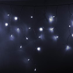 NEON-NIGHT Гирлянда Айсикл (бахрома) светодиодный, 2,4 х 0,6 м, прозрачный провод, 230 В, диоды белые, 88 LED 255-055 - фото 91049