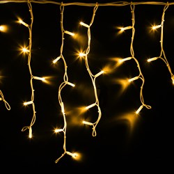 NEON-NIGHT Гирлянда Айсикл (бахрома) светодиодный, 4,0 х 0,6 м, белый провод "КАУЧУК", 230 В, диоды желтые, 128 LED 255-201 - фото 91104