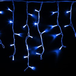 NEON-NIGHT Гирлянда Айсикл (бахрома) светодиодный, 4,0 х 0,6 м, белый провод "КАУЧУК", 230 В, диоды синие, 128 LED 255-203 - фото 91116