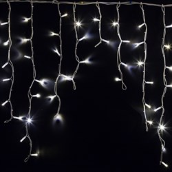 NEON-NIGHT Гирлянда Айсикл (бахрома) светодиодный, 5,6 х 0,9 м, белый провод "КАУЧУК", 230 В, диоды белые, 240 LED 255-285 - фото 91148