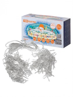 TDM Гирлянда новогодняя "Занавес" 1,5х1,5 м, белый свет,  8 режимов, наружное использование, IP44, SQ0361-0028 - фото 91278