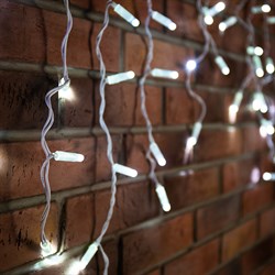 NEON-NIGHT Гирлянда Айсикл (бахрома) светодиодный, 1,8 х 0,5 м, белый провод, 230 В, диоды белые, 48 LED 255-025 - фото 91374
