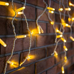 NEON-NIGHT Гирлянда Айсикл (бахрома) светодиодный, 2,4 х 0,6 м, белый провод, 230 В, диоды ТЕПЛЫЙ БЕЛЫЙ, 88 LED 255-037 - фото 91407