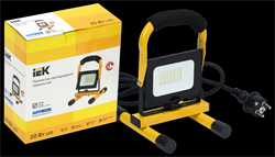 IEK Прожектор LED СДО 06-20П переносной 6500К IP65 черный LPDO603-020-65-K02 - фото 93230
