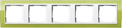 Рамка 5-пост, Gira Esprit для центральных вставок белого цвета зеленый - фото 9397