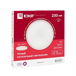 Умный потолочный светильник 230 мм 18 W EKF Connect sclwf-230-cct - фото 94035