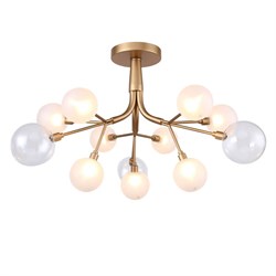 Favourite 2515-9U Светильник потолочный каркас цвета окрашенное золото, белое стекло, прозрачное стекло 2515-9U - фото 95257