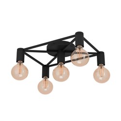 Eglo 43721 Потолочный светильник SPEKE, 5Х40W, E27, L415, B310, H105, сталь, черный 43721 - фото 95926