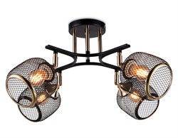 Ambrella Светильник потолочный TR80177/4 BK/FGD черный/золото E27/4 max 40W D640*260 TR80177 - фото 96218