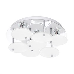 Eglo Светильник LED потолочный JURANDA, 4х3W(GU10), Ø330, нерж. сталь, хром/сатин. стекло, белый, прозрач. 95518 - фото 96489