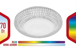 ЭРА Светильник потолочный Классик с ДУ SPB-6-70-RC Metz RGB светодиодный RGB с пультом ДУ, 70Вт 3400-5500К Б0051101 - фото 96599
