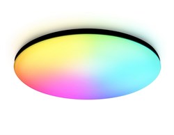 Ambrella Потолочный светодиодный светильник с Wi-Fi Яндекс Алисой/Tuya/Smart Home/Alexa FZ2005 BK черный IP54 25W 3000K-6500K+RGB D370*55 (ПДУ ИК) FZ2005 - фото 96715