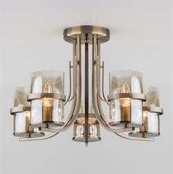 Eurosvet Потолочная люстра со стеклянными плафонами 60085/5 античная бронза a043711 - фото 97222