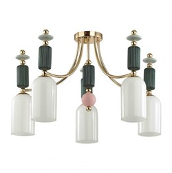 Odeon Light 4861/5C CLASSIC ODL_EX21 золото/раноцветный/керамика/стекло Люстра потолочная E14 5*40W CANDY 4861/5C - фото 97421