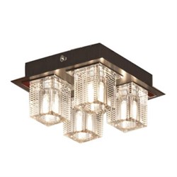 Lussole PROMO 2 Металл Хром / венге Стекло Люстра G9 5W GRLSF-1307-04 - фото 97715