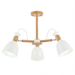 Evoluce SLE103802-03 люстра потолочная светлое дерево, белый / белый E27 3*60W SLE103802-03 - фото 98215