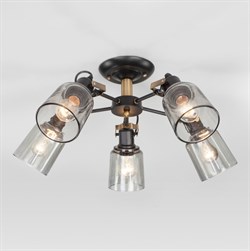 Eurosvet Потолочная люстра со стеклянными плафонами 70111/5 черный a047617 - фото 98475