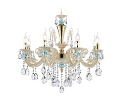 Ambrella Подвесная люстра с хрусталем TR4926/8 GD/WH/CL золото/белый/прозрачный E14*8 max 40W D740*630 TR4926 - фото 98779
