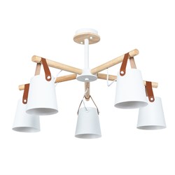 Arte Lamp A7032PL-5WH THOMAS Люстра на штанге металл/дерево/кожа A7032PL-5WH - фото 99022