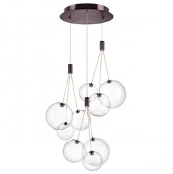 Lightstar 801090 Люстра SFERETTA LED 9х1,35W 600LM КОФЕЙНЫЙ/ПРОЗРАЧНЫЙ 3000K 801090 - фото 99478