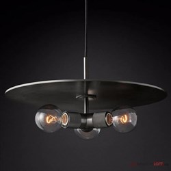 ImperiumLoft Люстра RH Utilitaire Disk Triple Pendant Black 123645-22 - фото 99582