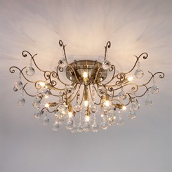 Eurosvet Потолочная люстра с хрусталем 10042/12 античная бронза 00000076379 - фото 99589