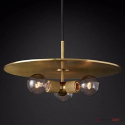 ImperiumLoft Люстра RH Utilitaire Disk Triple Pendant Brass 123646-22 - фото 99597