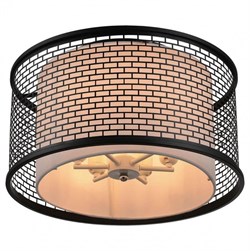 Lussole LOFT Металл Черный /  Ткань Люстра E27 10W GRLSP-9676 - фото 99626