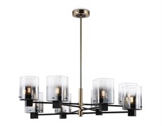 Ambrella Светильник подвесной LH57043/8 BK/DBS/SM черный/темная латунь/дымчатый E14/8 max 40W D830*710 LH57043