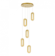 ST LUCE SL6506.203.05 Светильник подвесной Золотистый/Золотистый, Прозрачный LED 5*9W 3000K SL6506.203.05